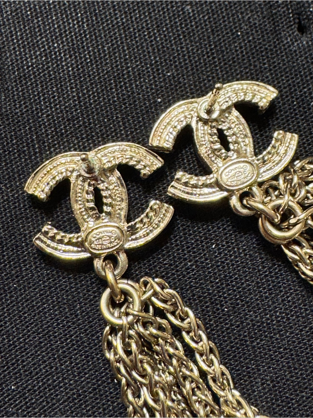 CHANEL Gold Pearl Chain Tassel Drop Earrings - Picture 4 of 7